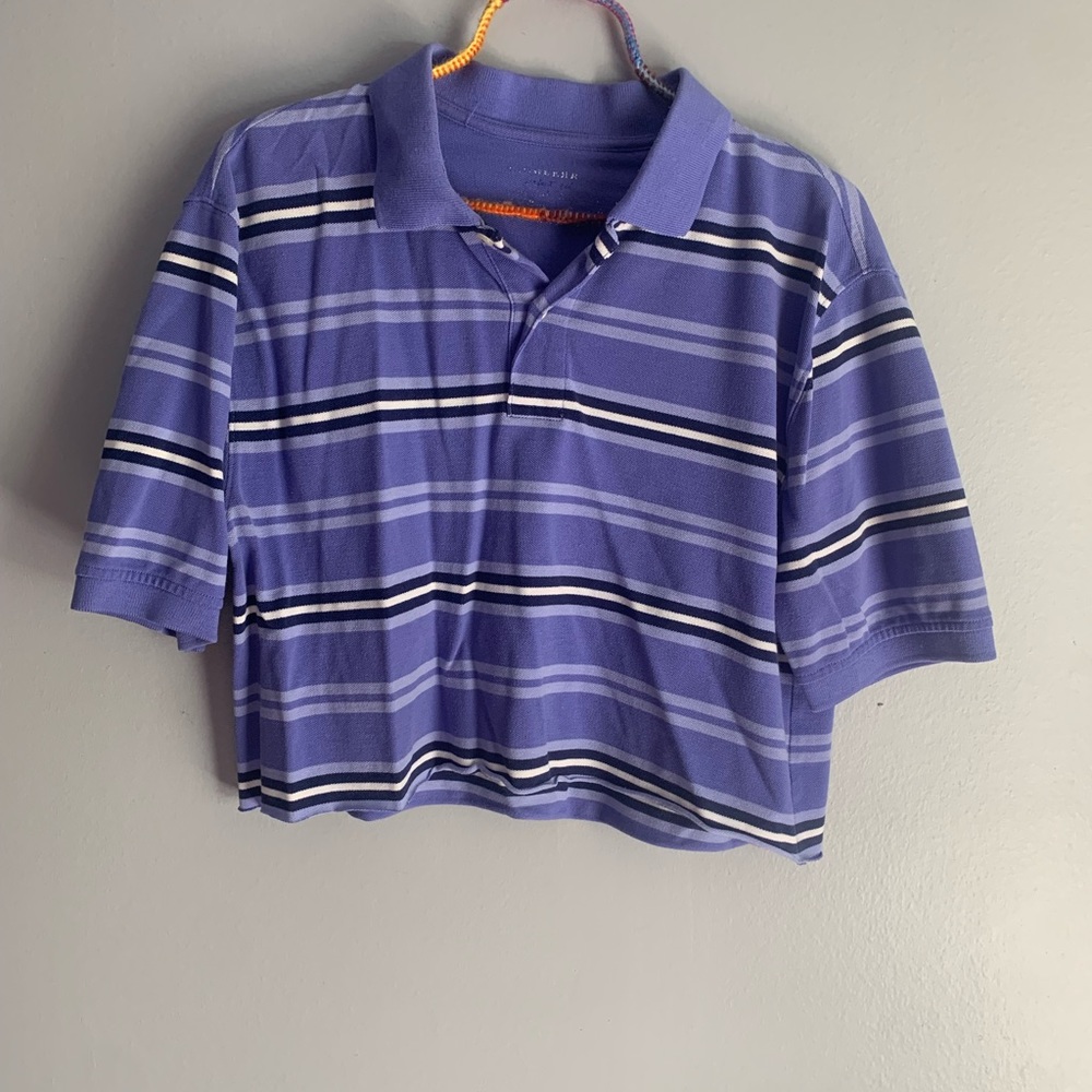Thrifted purple cropped polo